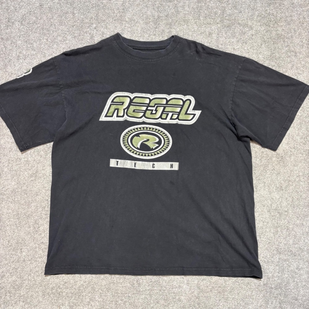 Regal Tech Graphic T-Shirt Mens XL Black Short Sleeve Streetwear Tee